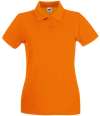 SS89 630300 Fruit of the Loom Lady-Fit Premium Cotton Piqué Polo Shirt Orange colour image